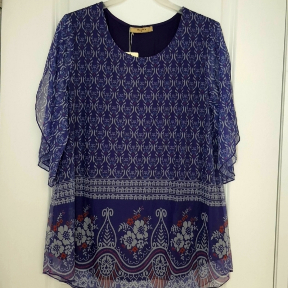 Purple Patterned Blouse